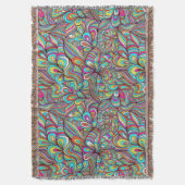 詰めカラフル合わサイケデリックれた渦巻きパターン2 スローブランケット (正面縦)