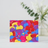 詰め合わせキャンディコーテッドバレンタインチョコレートハート シーズンポストカード (スタンド正面)