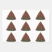 詰め合わせクリスマス包装紙3フラットシート ラッピングペーパーシート (正面)