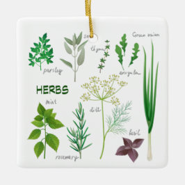 詰め合わせハーブデザインセラミックオーナメント セラミックオーナメント