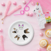 詰め合わせフランスのブルドッグ顔 ペーパープレート (パーティー)