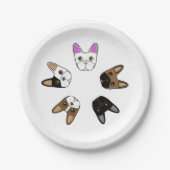 詰め合わせフランスのブルドッグ顔 ペーパープレート (正面)