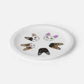 詰め合わせフランスのブルドッグ顔 ペーパープレート (アングル)