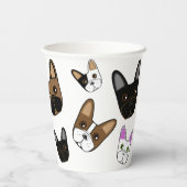 詰め合わせフランスのブルドッグ顔 紙コップ (裏面)