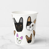 詰め合わせフランスのブルドッグ顔 紙コップ (右)