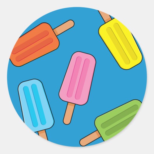 詰め合わカラフルれたポプシクルパターン ラウンドシール (正面)