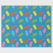 詰め合わカラフルれたポプシクルパターン ラッピングペーパー (フラット)