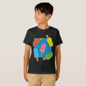 詰め合わカラフルれたポプシクルパターン Tシャツ (正面フル)