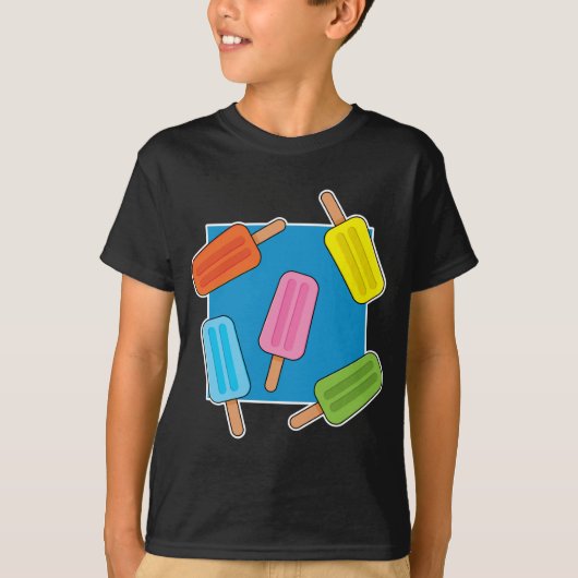 詰め合わカラフルれたポプシクルパターン Tシャツ (正面)