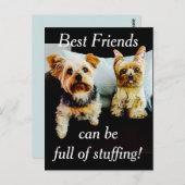 詰め物最高のの多い友人がヨークシャーテリア ポストカード (正面/裏面)