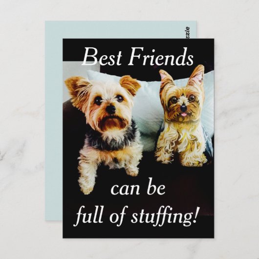 詰め物最高のの多い友人がヨークシャーテリア ポストカード (正面/裏面)