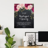 詰め込ま結婚されていない式のサインが燃え立つフローラ ポスター (ホームオフィス)