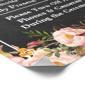 詰め込み結婚されていない標識ヴィンテージの黒板フローラ ポスター (角)