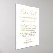詰エレガントめ外し式結婚の歓迎サイン 箔ポスター (レイダウン)