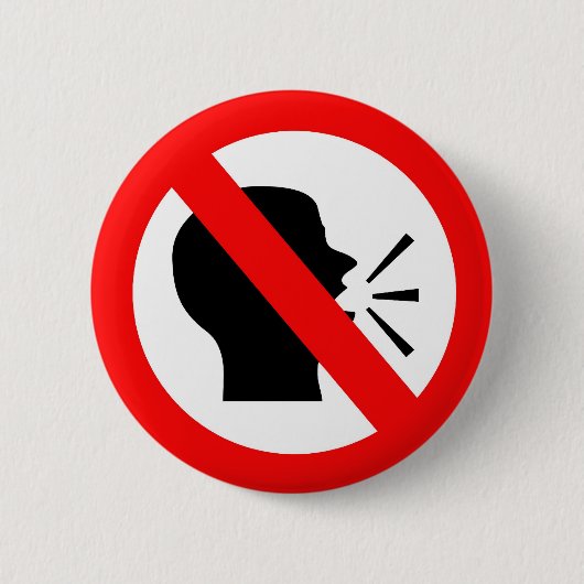 話さないで下さい 缶バッジ (正面)