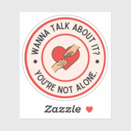 話したい？ |赤色のメンタルヘルス認識度 シール