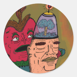 話しているリンゴ ラウンドシール