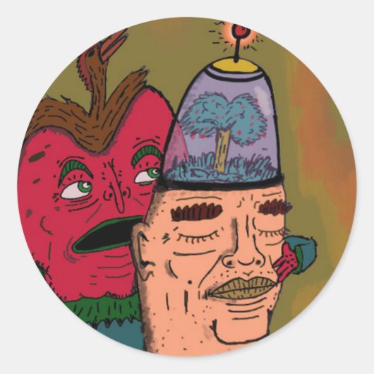 話しているリンゴ ラウンドシール (正面)