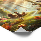 話している動物と幻想的な植物と庭。 ポスター (角)