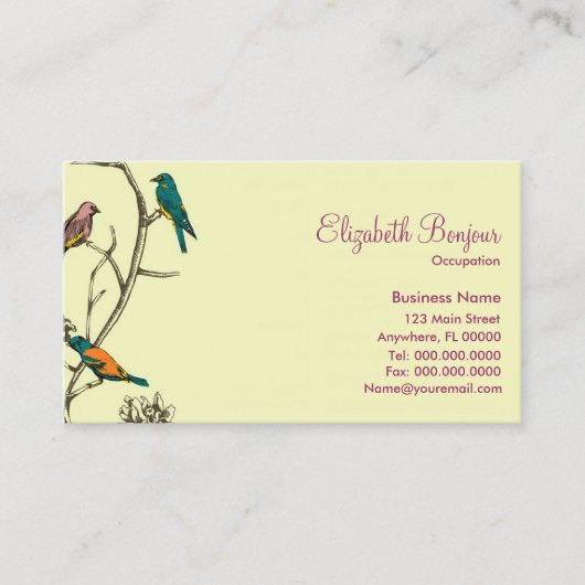 話している3羽の鳥-名刺 名刺 (正面)