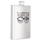 話しオタク私にギーク眼鏡ウィンキングアイパープル フラスク (右)