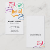 話し合いのバブル | 国際的二 名刺 (正面/裏面)