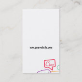 話し合いのバブル | 国際的二 名刺 (裏面)