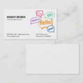 話し合いのバブル | 日本語その他言語 名刺 (正面/裏面)