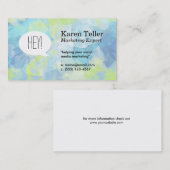 話し合いのバブル | 青い緑の背絵を描景 名刺 (正面/裏面)