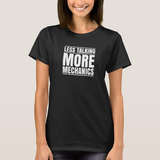話し合いの少ない整備士 Tシャツ (正面)
