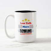 話し合いの減少ボーリングおもしろいトレンディー ツートーンマグカップ (左)