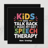 話し返す子供が私の日のスピーチセラピーSL 招待状 (正面/裏面)