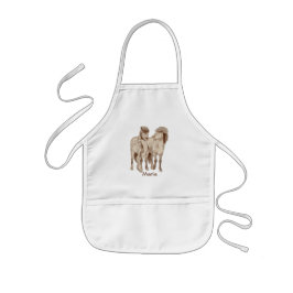 話すアイスランドの馬 子供用エプロン