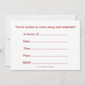 話すコオロギを持つ誕生日のパーティの招待状 招待状 (裏面)