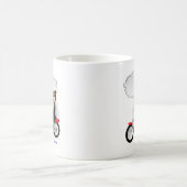 話すバイクもしくは自転車に乗る人のテディー・ベア コーヒーマグカップ (中央)