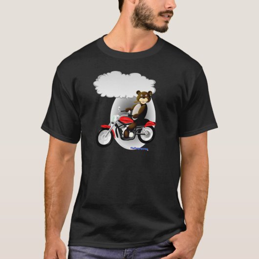話すバイクもしくは自転車に乗る人のテディー・ベア Tシャツ (正面)