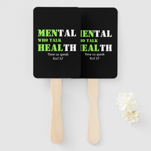 話す人はメンタルヘルスを癒す ハンドファン (正面&裏面)