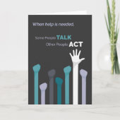 話す人もあれば行動する人もある サンキューカード (正面)