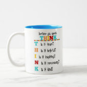話す前に考えて下さい ツートーンマグカップ (左)