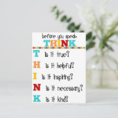 話す前に考えて ポストカード (スタンド正面)