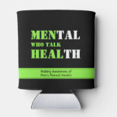 話す男性ヒールカスタム聖なる書物、 経典メンタルヘルス 缶クーラー (裏面)