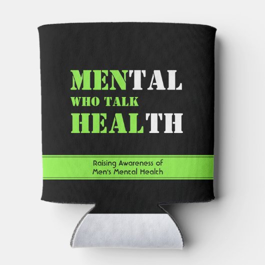 話す男性ヒールカスタム聖なる書物、 経典メンタルヘルス 缶クーラー (裏面)