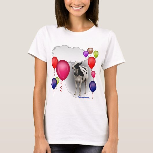 話す誕生日牛 Tシャツ (正面)
