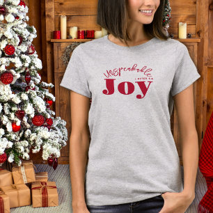 話せない喜びタイポグラフィクリスチャンモダンレッド Tシャツ