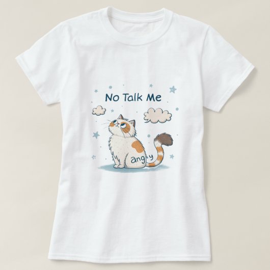 話せない私は怒って関係するミームキャットティー Tシャツ (デザイン正面)