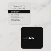 話そうブラックコンテンポラリー スクエア名刺 (正面/裏面)