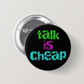 話は安いです 缶バッジ (正面&裏面)