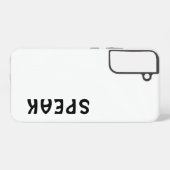 話ロゴのソフトホワイト SAMSUNG GALAXYケース (裏面横)