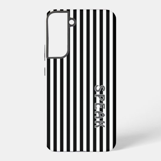 話ロゴ白黒ストライプSamsung Phone Case Samsung Galaxyケース (裏面)