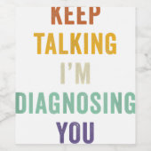 話保す診断する精神科医おもしろい ワインラベル (シングルラベル)